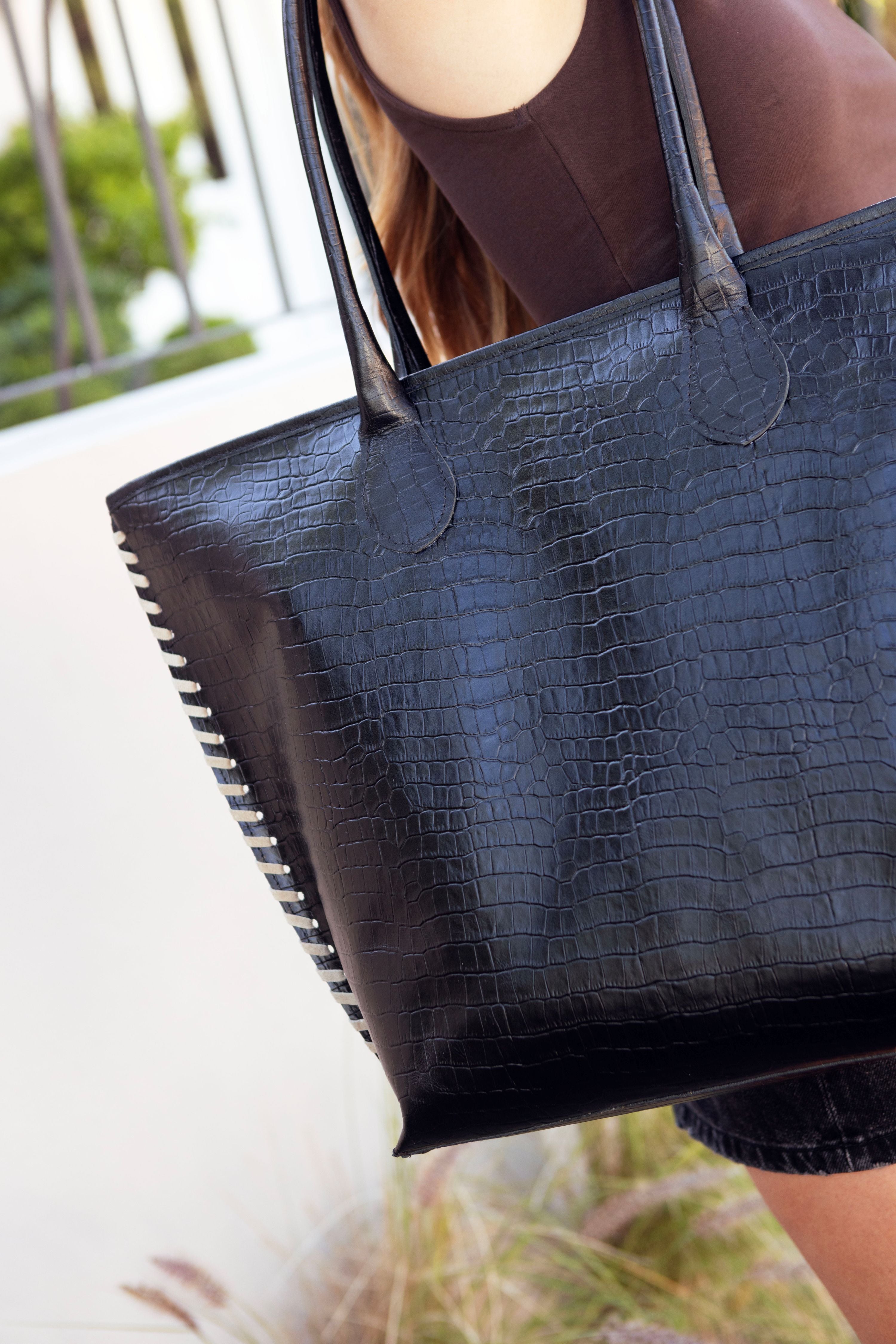 Bolso Arca - Croco Negro