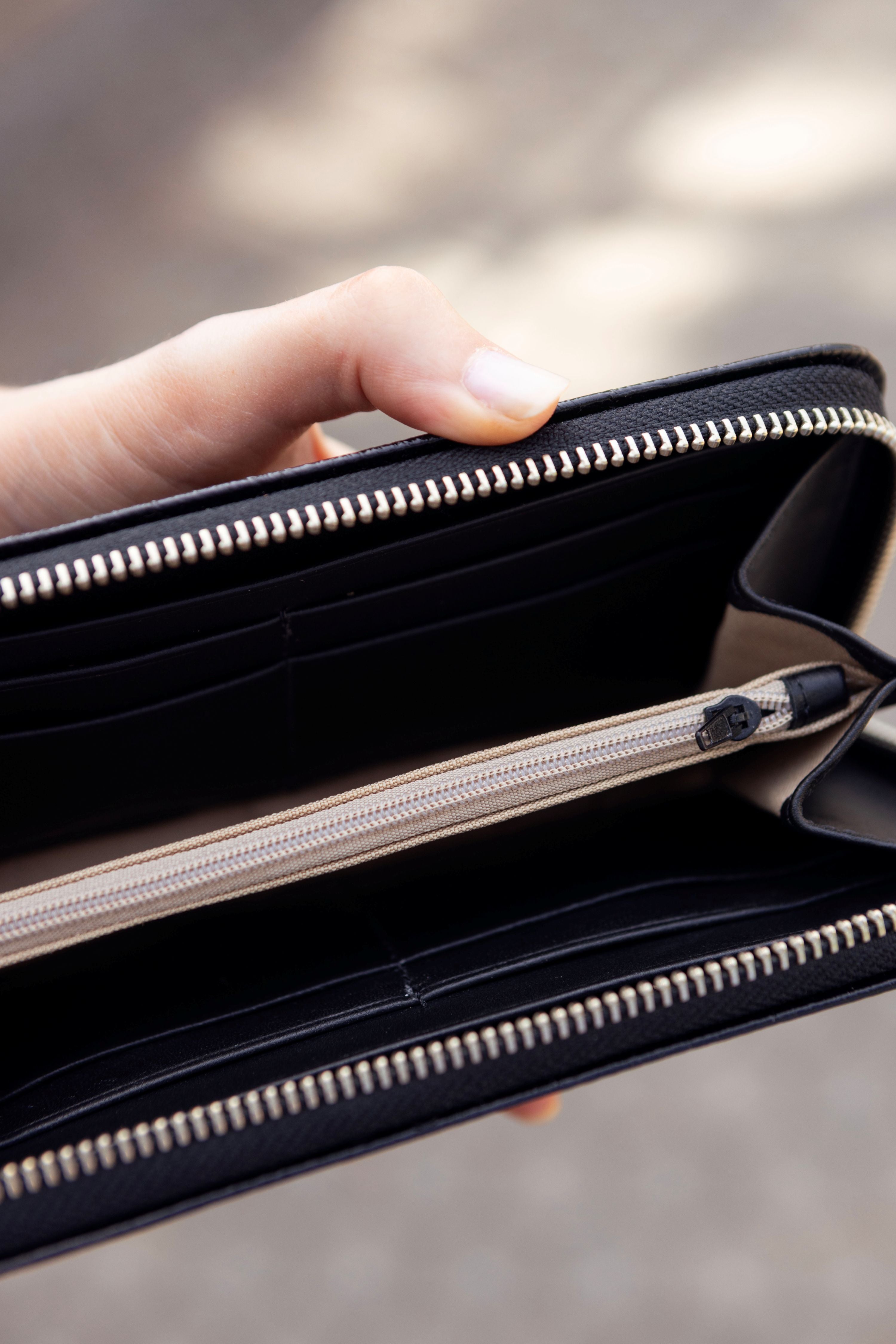 Billetera Mediana con Cierre - Negro