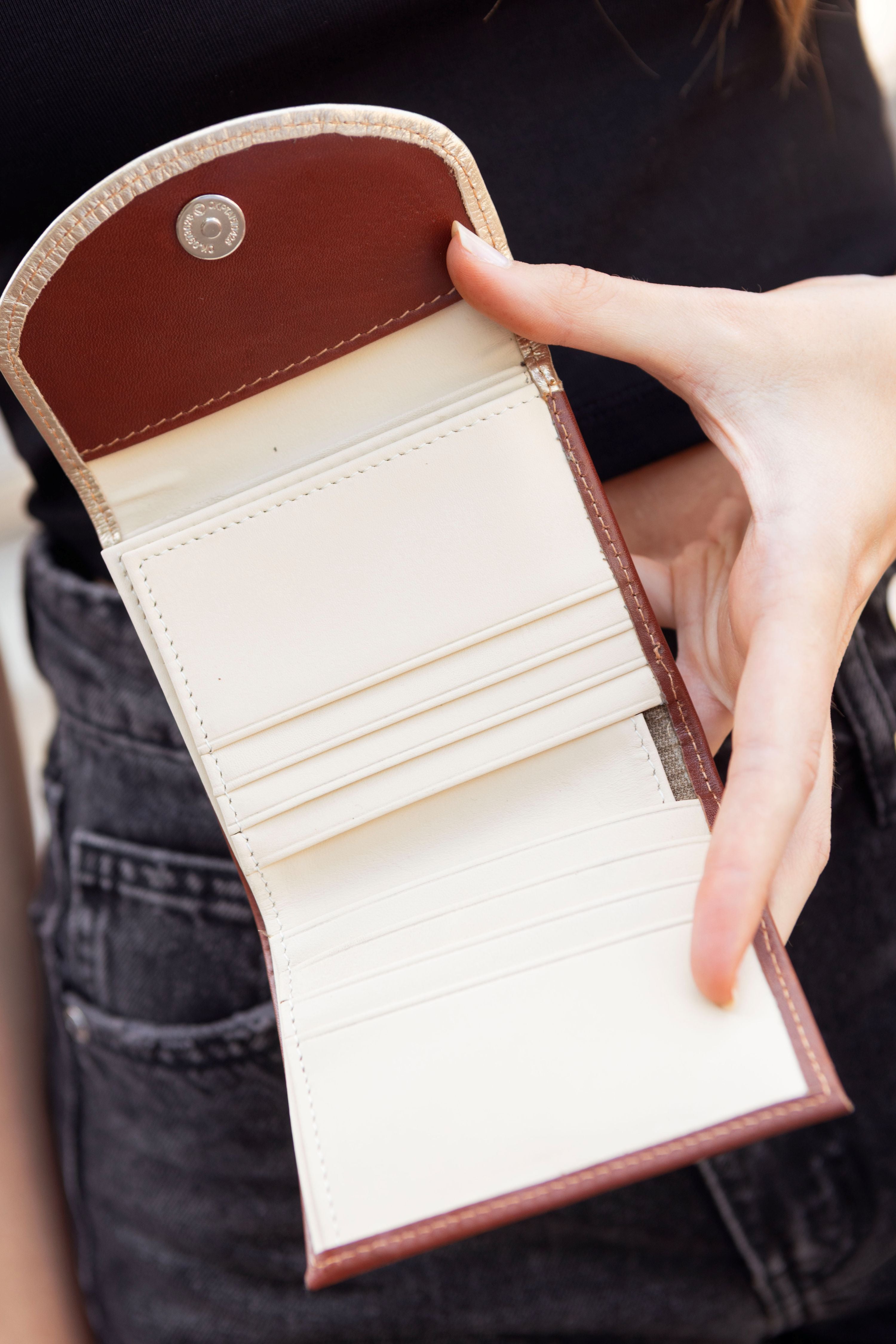 Billetera Chica - Tostado / Oro