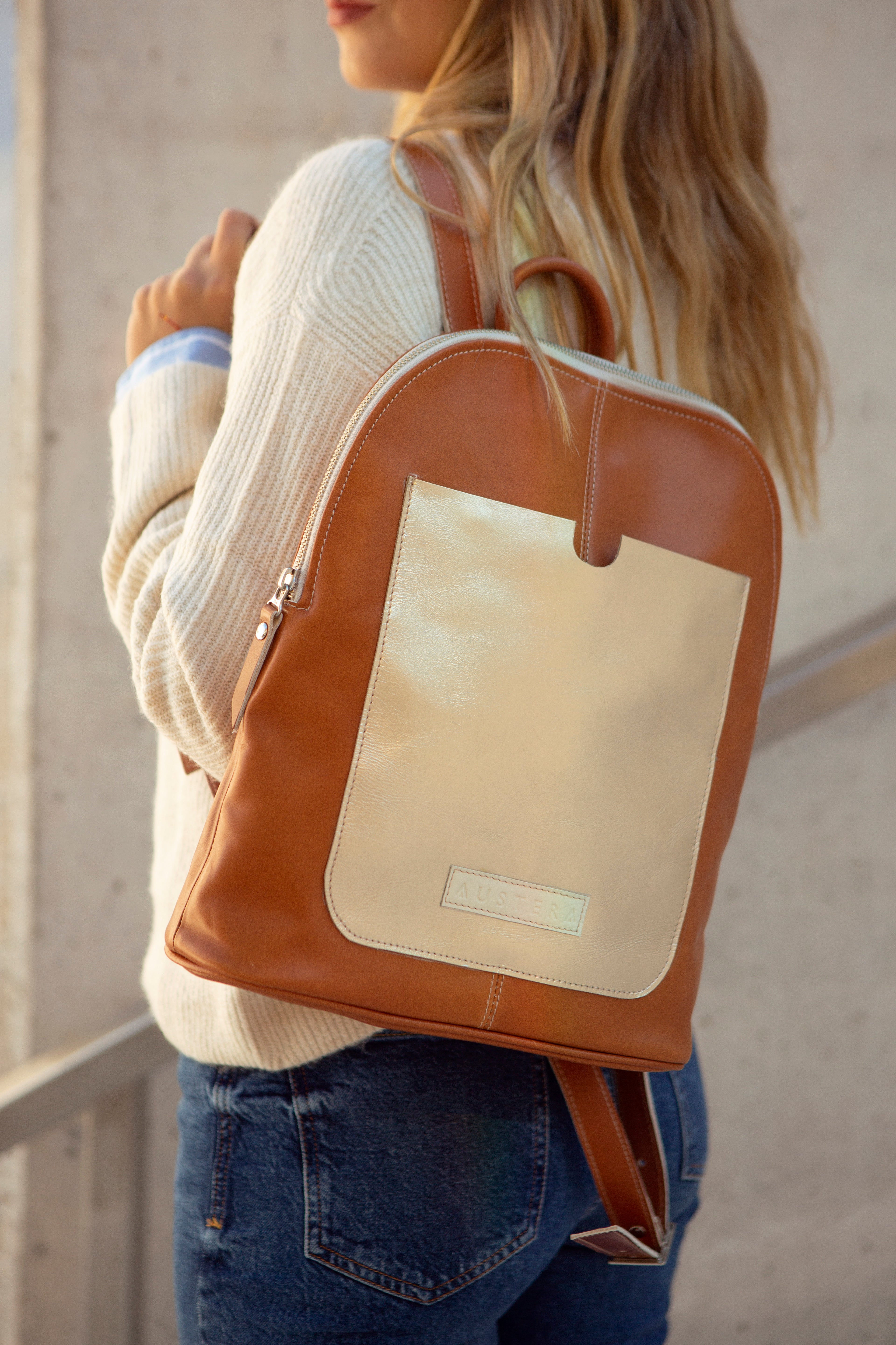 Mochila Francia - Tostado / Oro